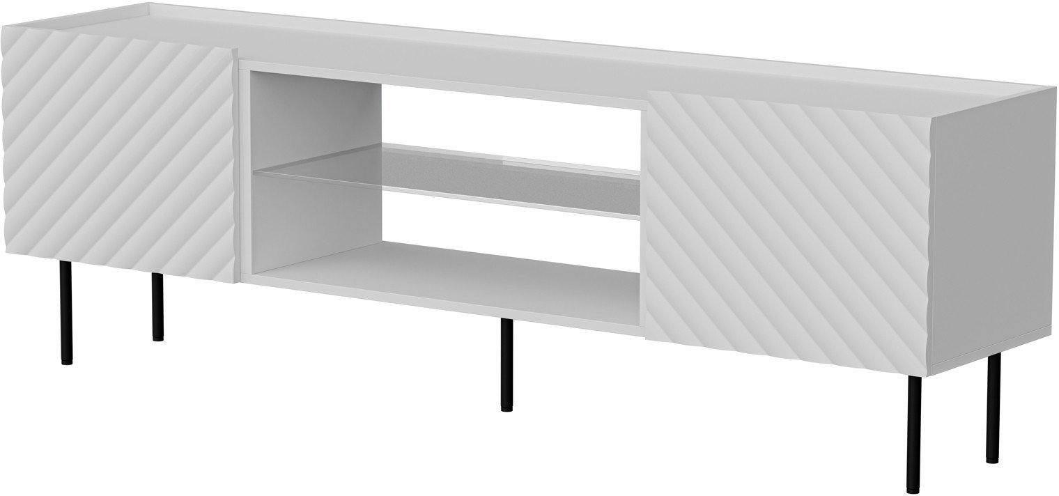 Kabinet TV Cama Meble Lucca, 180x40x59 cm, MDF, e bardhë