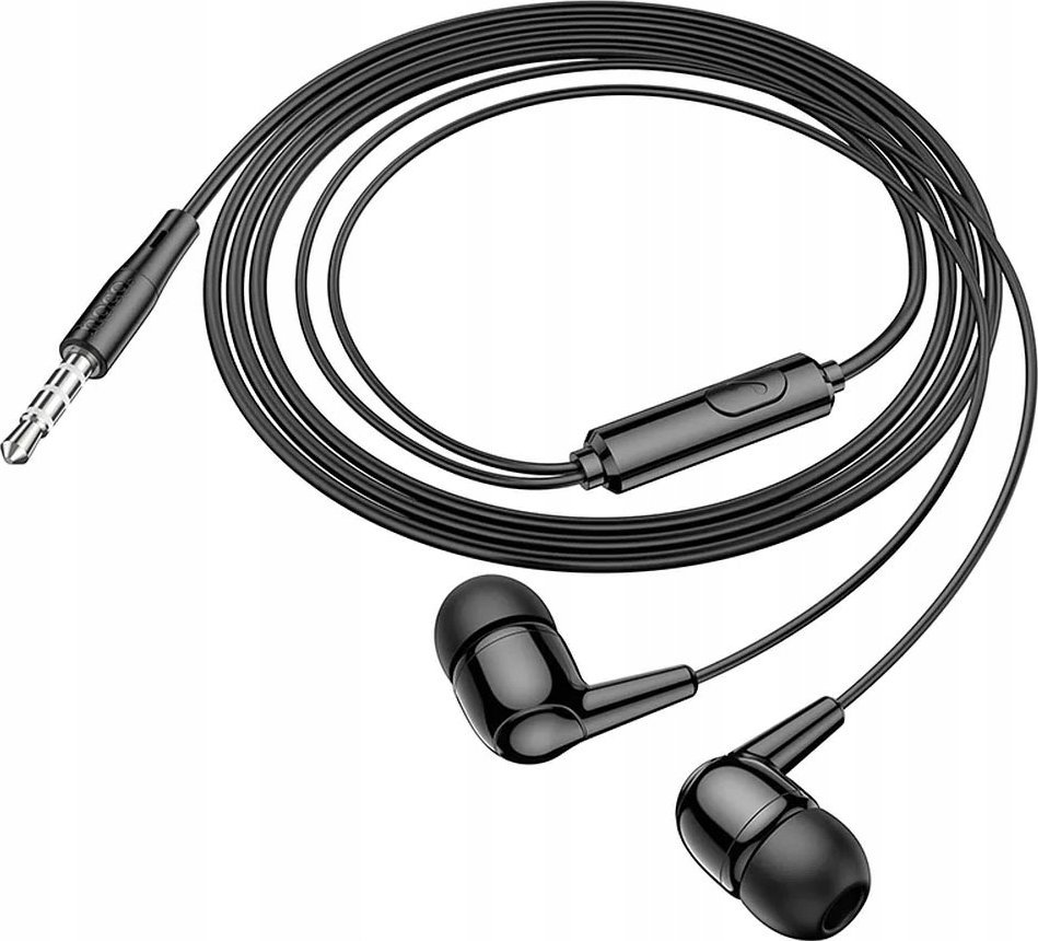 Kufje me kabllo Hoco M97, jack 3.5 mm, me mikrofon, të zeza