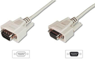 Kabllo zgjatuese RS232 Digitus AK-610203-100-E, DB-9 mashkull femër, 10m, bezhë