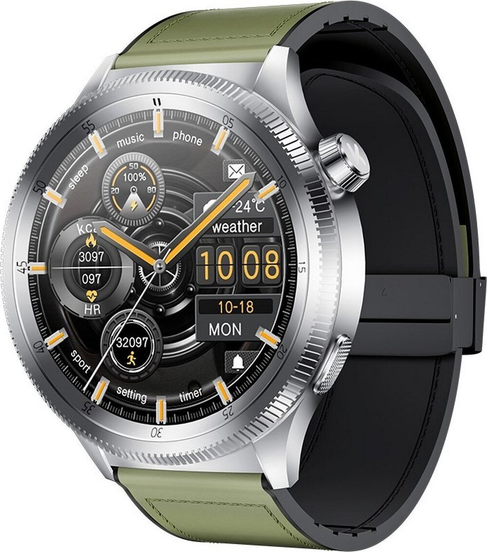 Ora inteligjente KUMI WATCH Gear GT3, 1.43" AMOLED, Bluetooth Calling, argjend