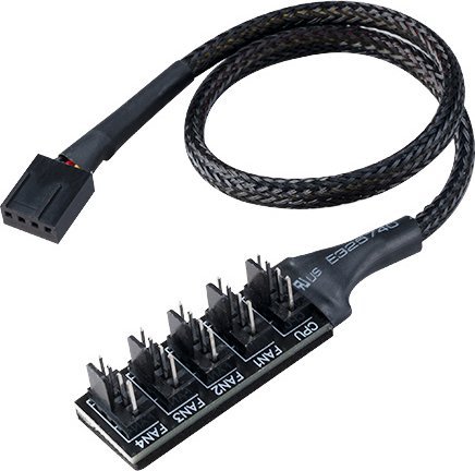Splitter për ftohës Akasa FLEXA FP5H PWM, 5 porta, 12V 2A, i zi