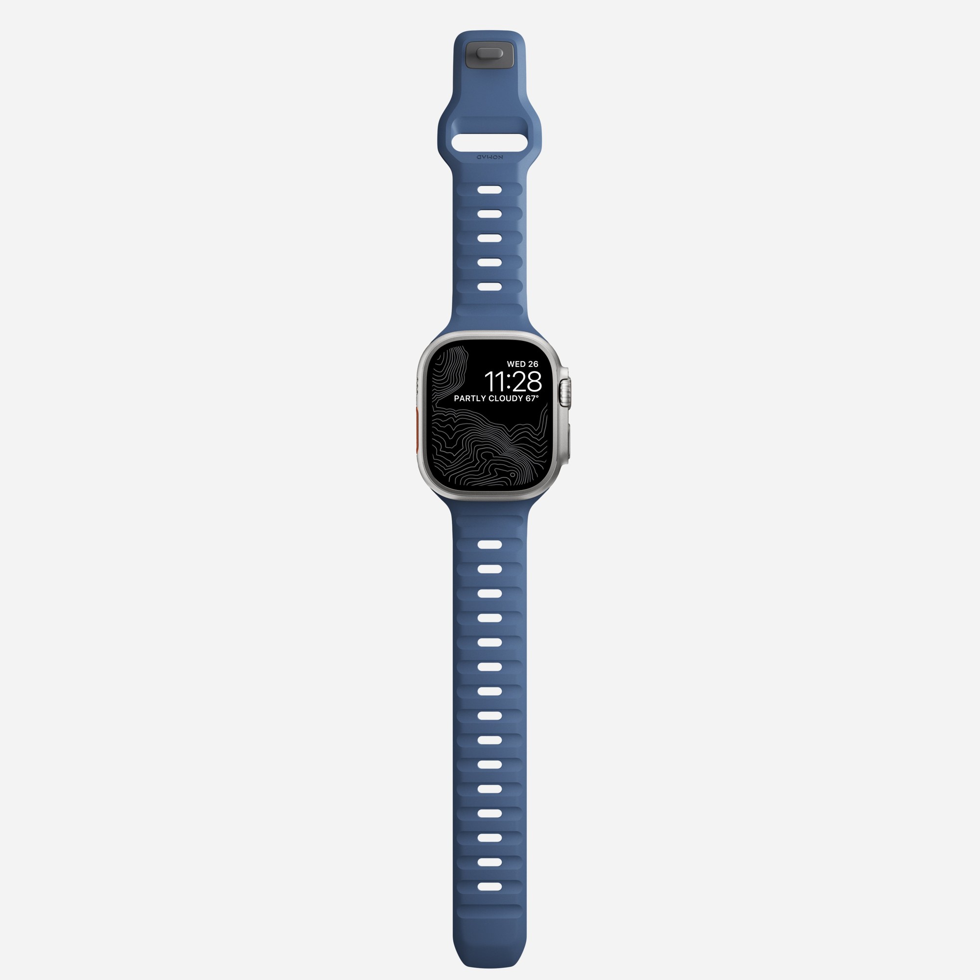Rrip sportiv për Apple Watch, 46mm 49mm, gome FKM, blu e errët