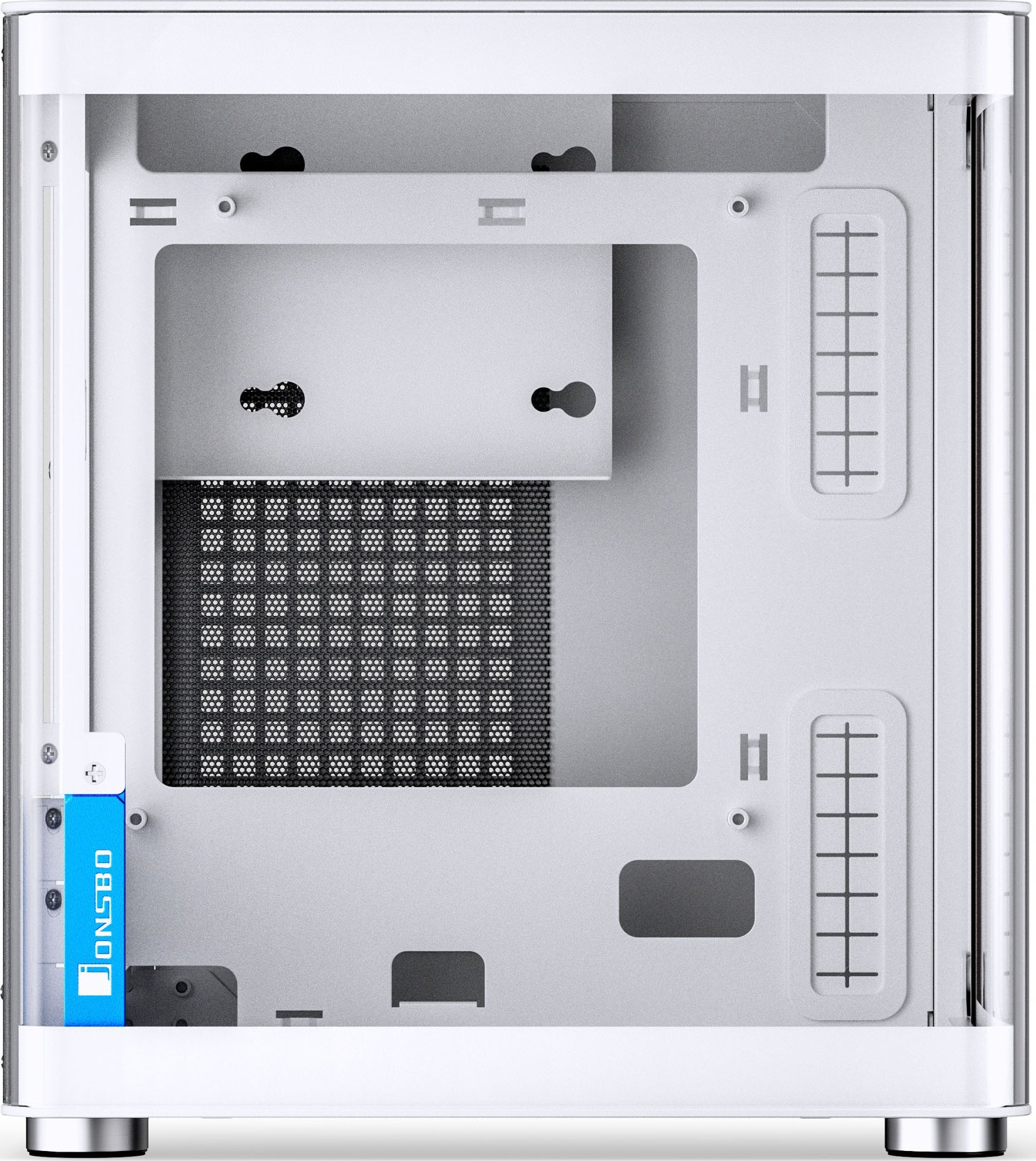 Kutia kompjuterike Jonsbo TK-0 Mini ITX, xham i temperuar, USB C, e bardhë