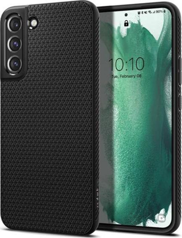 Mbulesë telefoni Spigen Liquid Air për Samsung Galaxy S22 Plus, TPU fleksibël, mbrojtje kundër goditjeve, e zezë mat