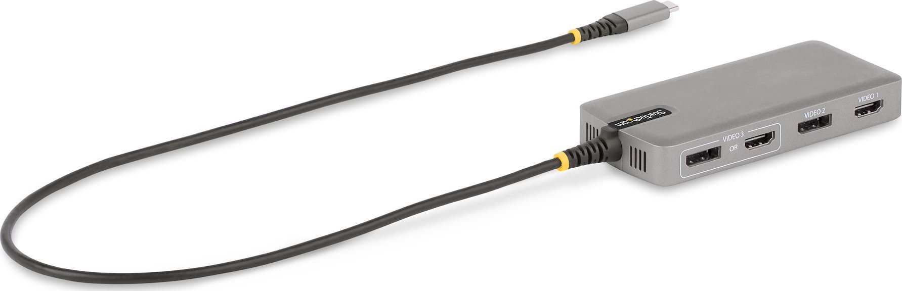 Përshtatës USB C StarTech.com Triple Monitor, 3x video 4K, Hub USB 10Gbps, 100W PD, gri