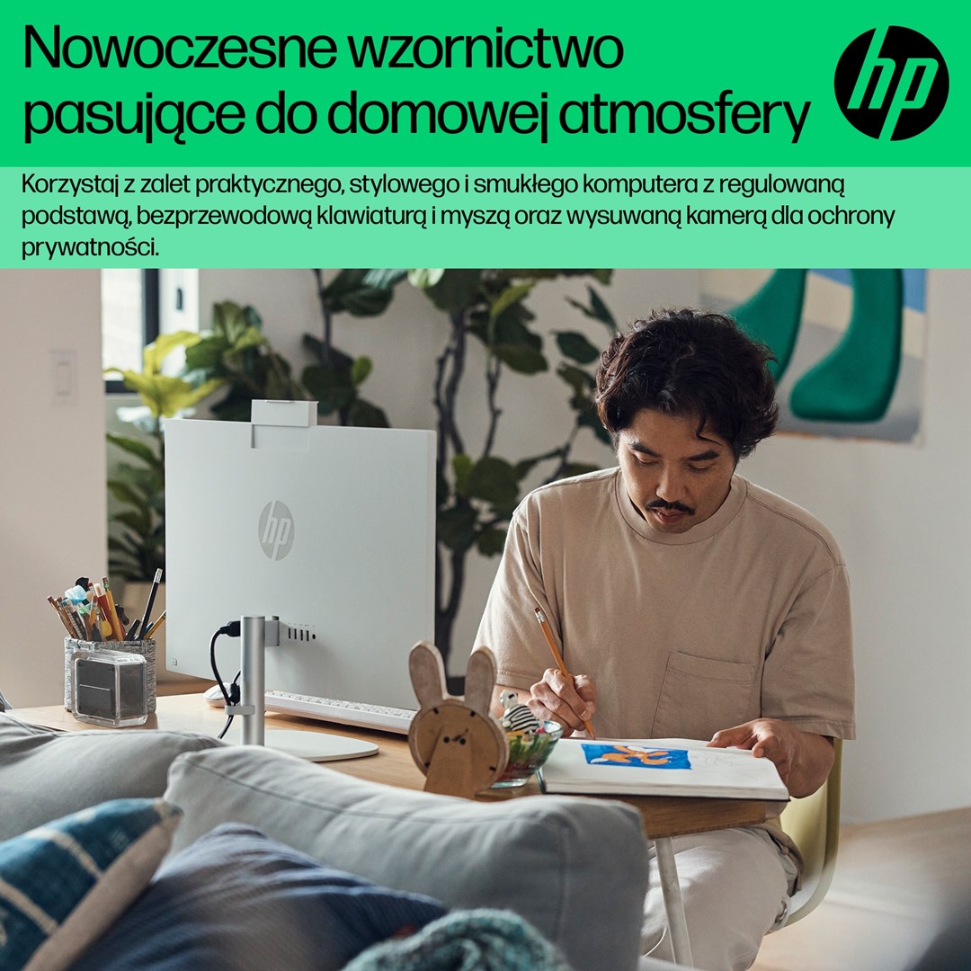 Kompjuter All-in-One HP 24-cr0011nw, i5-1335U, 23.8", 512GB SSD, i zi