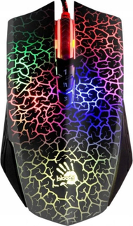 Maus lojërash A4Tech Bloody A70, ambidof, me ndriçim RGB, i zi