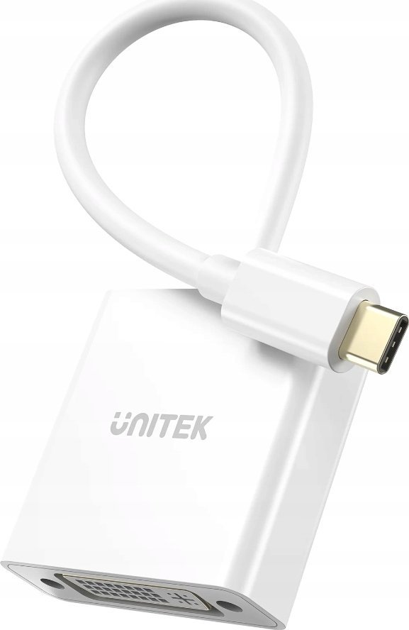 Adapter USB C në DVI Unitek, 1080p 60Hz, 15cm, i bardhë