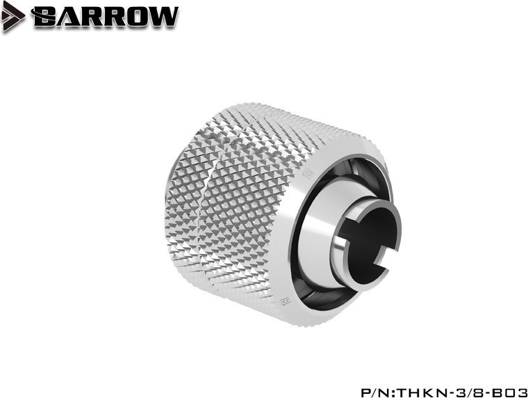 Компресионен фитинг за меко црево Barrow, 16/10mm, G1/4\", сребрена боја