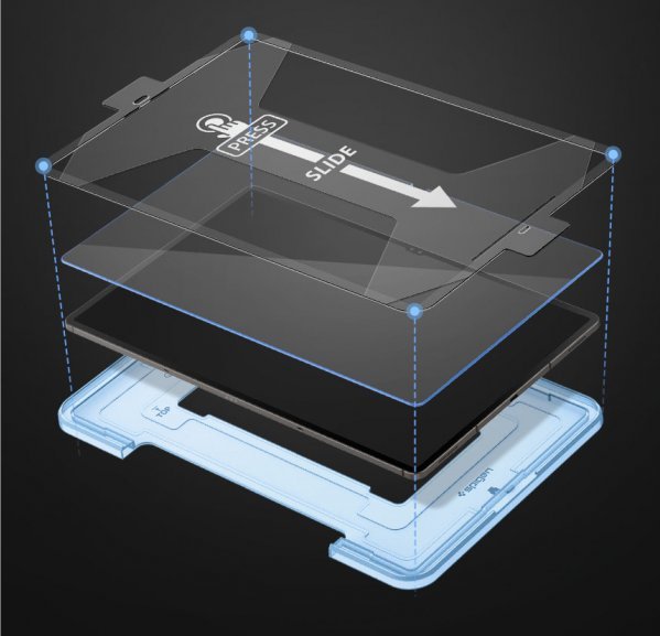 Mbrojtës ekrani Spigen Glas.tr EZ Fit, Galaxy Tab S9 Ultra 14.6", xham i temperuar 9H, transparent