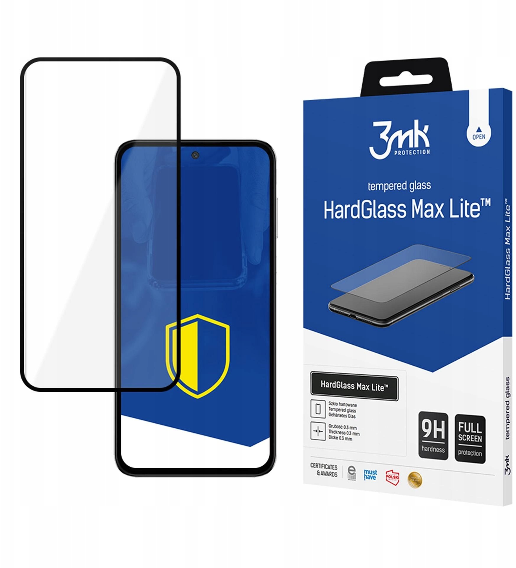 Xham i temperuar 3mk HardGlass Max Lite për Samsung Galaxy M35 5G, mbrojtës ekrani, transparencë