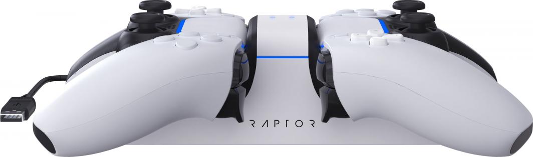 Karikues për kontrollera PS5 Raptor Gaming, USB, i bardhë