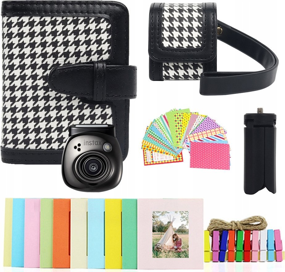 Set aksesorësh LoveInstant 5 në 1 për Fuji Instax Pal, këllëf mbrojtës, tripod i vogël, i zi