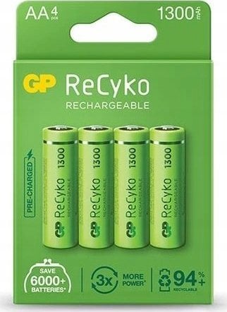 Полначливи батерии GP ReCyko AAA, 650mAh, Ni MH, сет 4 парчиња