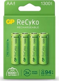 Полначливи батерии GP ReCyko AAA, 650mAh, Ni MH, сет 4 парчиња
