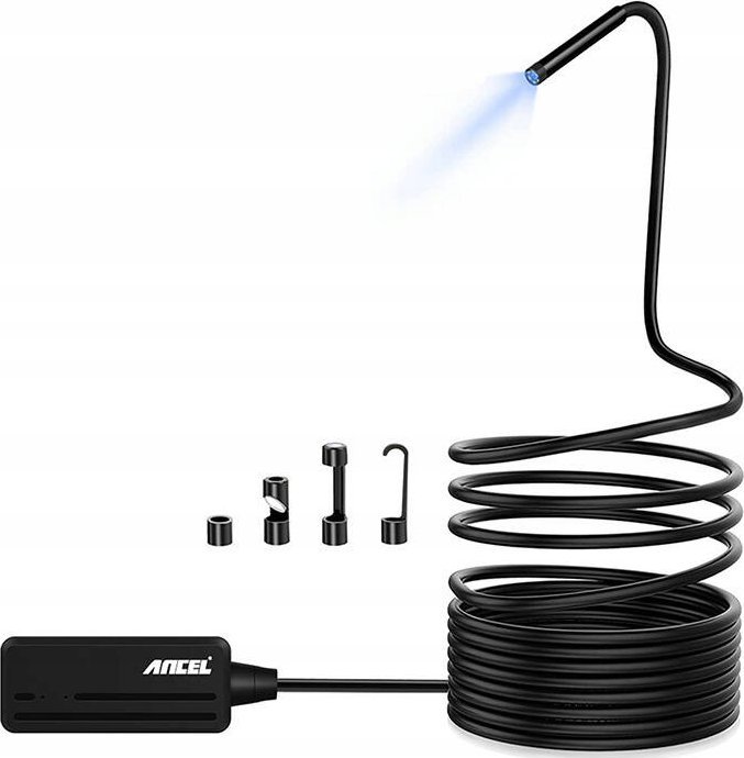 Ендоскопска WiFi камера Ancel W655, поврзување со телефон, LED светло, црна