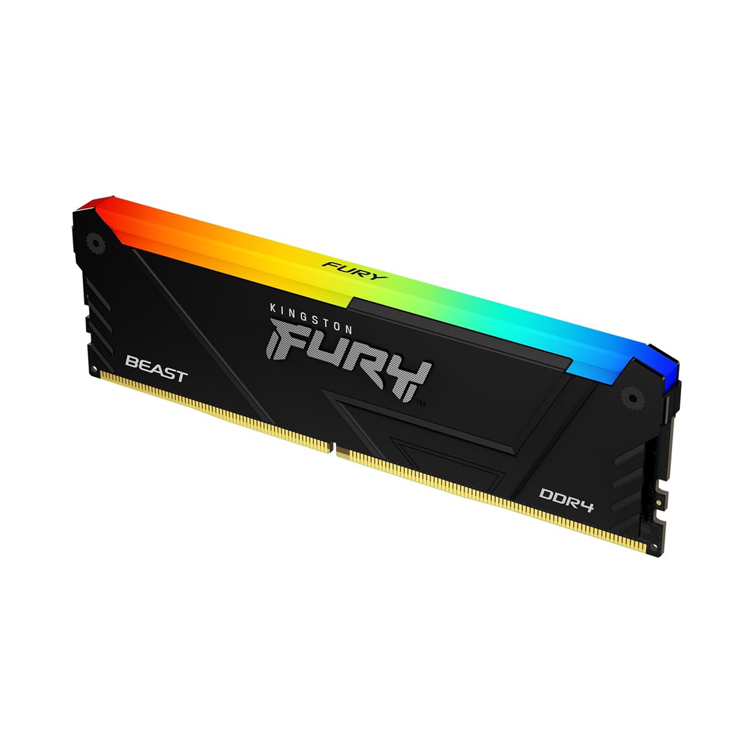 Memorie RAM Kingston Fury Beast, 16GB, DDR4, 3600 MT/s, CL18, RGB, e zezë