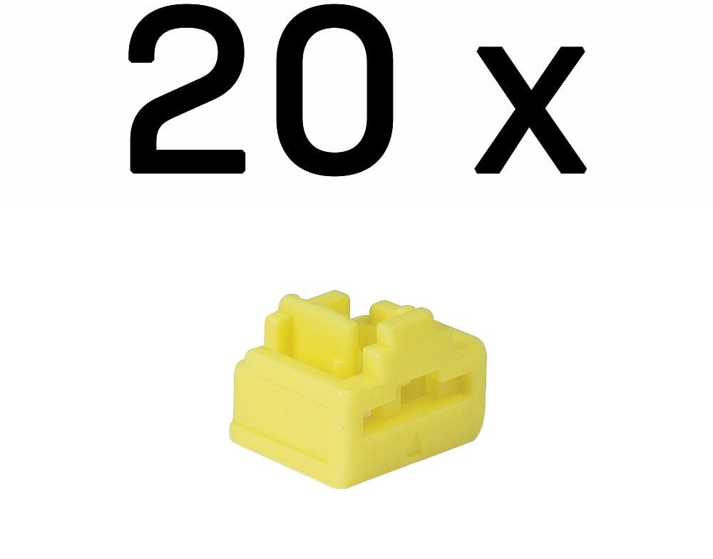 Bllokues porte rrjeti Lindy RJ-45, set 20 copë, i verdhë