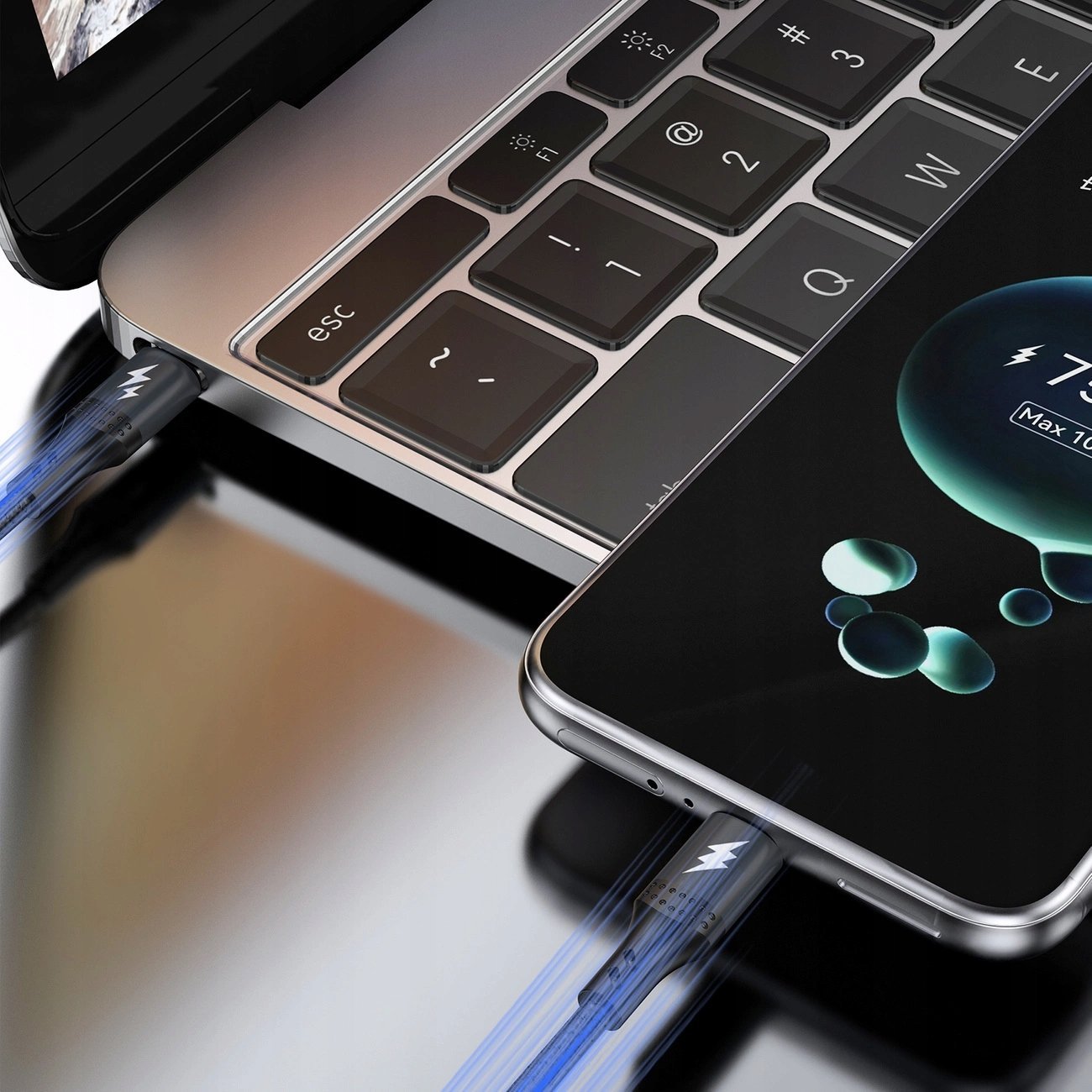 Kабел за полнење Dudao L3Cc USB C во USB C, 60W, 2m, црн