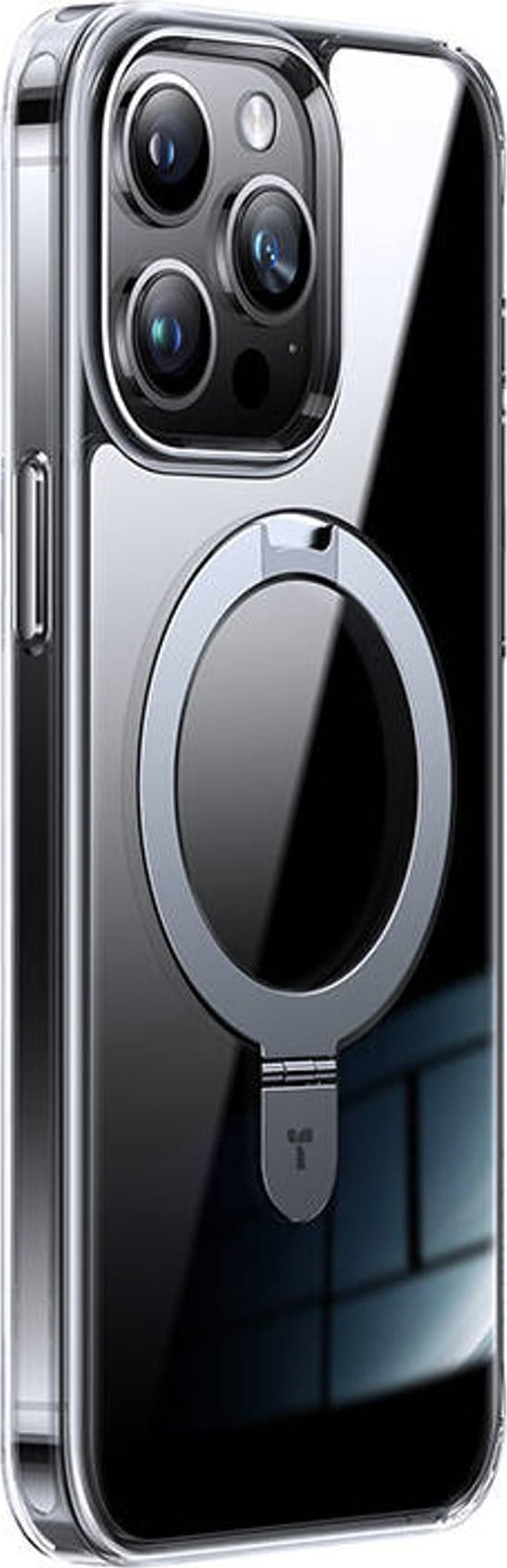 Rast telefoni Torras UPRO Ostand Clear për iPhone 15 Pro, magnetik, me stendë, transparent