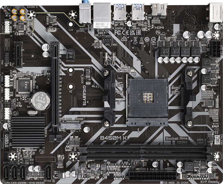 Pllakë amë GIGABYTE B450M K - AMD B450