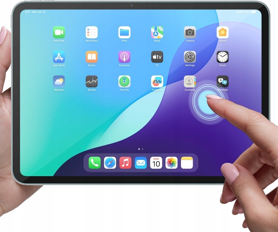 Xham hibrid mbrojtës Grizz HybridGlass Easy për Apple iPad Pro 12.9" M2 2022, me aplikues