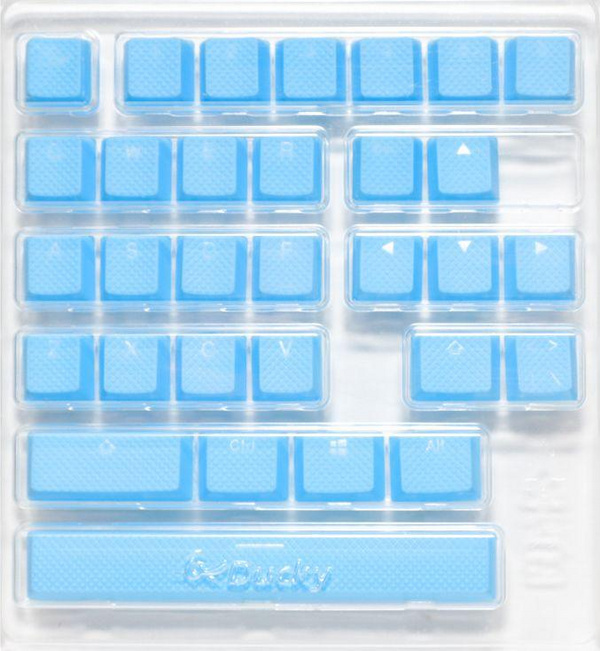 Ducky Rubber Keycap Set, 31 копчиња, Blue