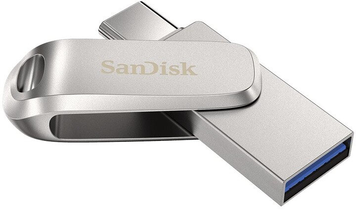 USB SanDisk Ultra Dual Drive Luxe, 256GB, argjendtë