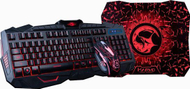 Set gaming Marvo KM400, tastierë USB me ndriçim, maus gaming me mousepad, i zi