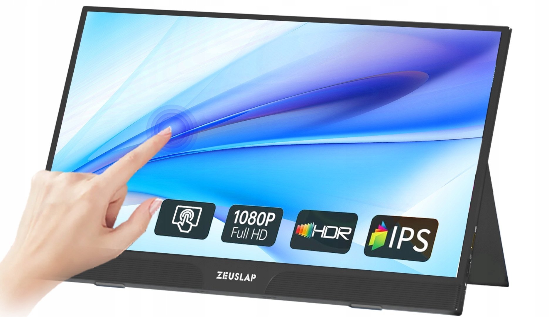 Monitor portativ ZEUSLAP 15.6", FHD IPS, ekran me prekje