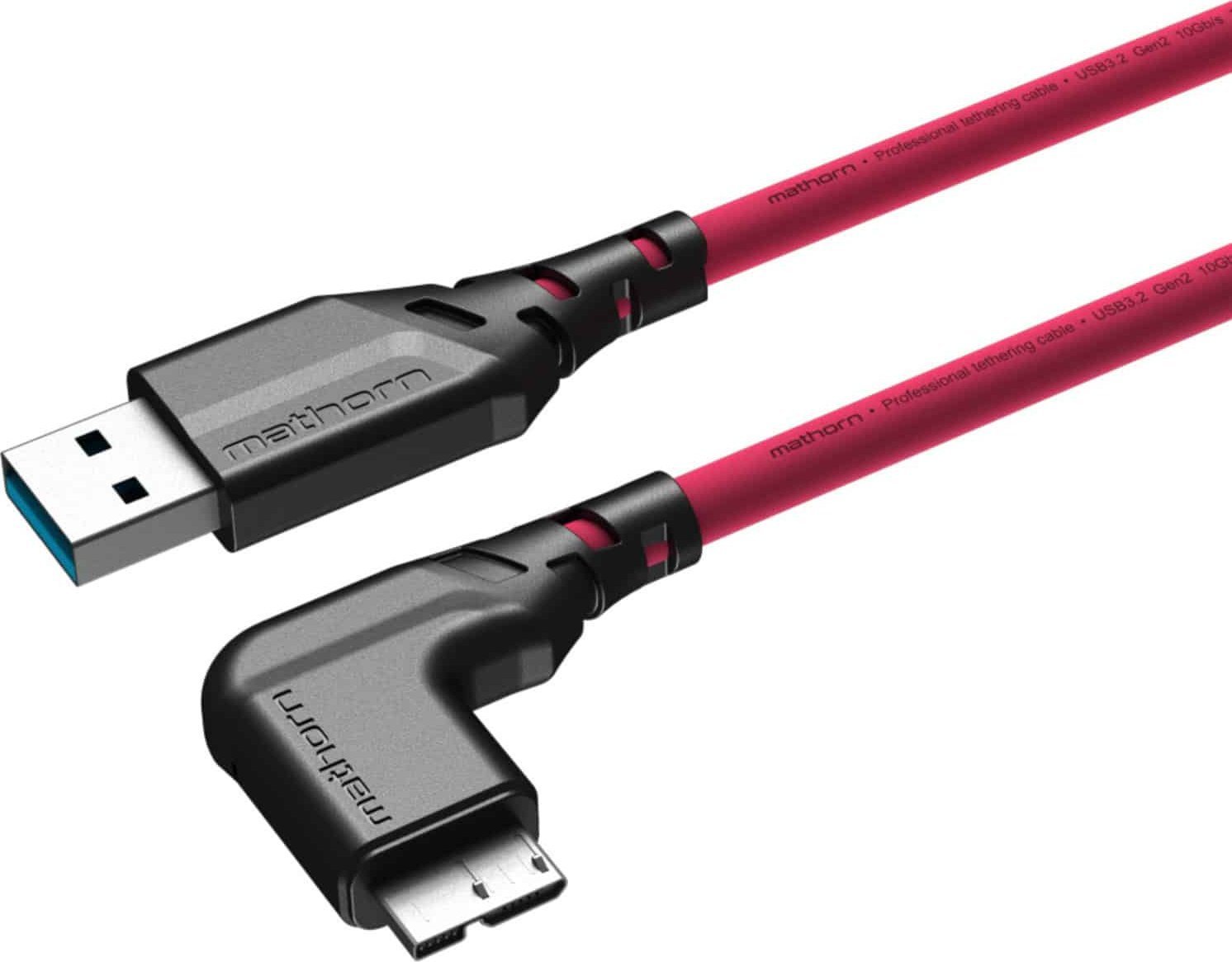 Kabllo tethering Mathorn MTC-221M, USB A në Micro B 90°, 2m, magenta