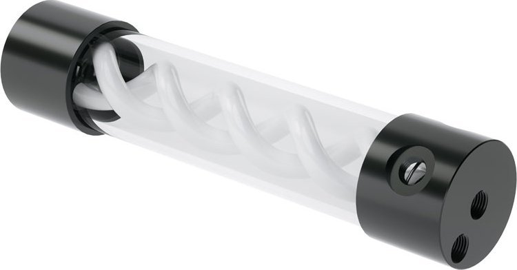 Rezervuar uji Barrow T Virus Helix 255mm, akrilik, 5 porta G1/4", i zi dhe i bardhë