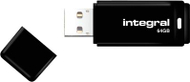 USB Pendrive Integral, 64 GB, e zezë