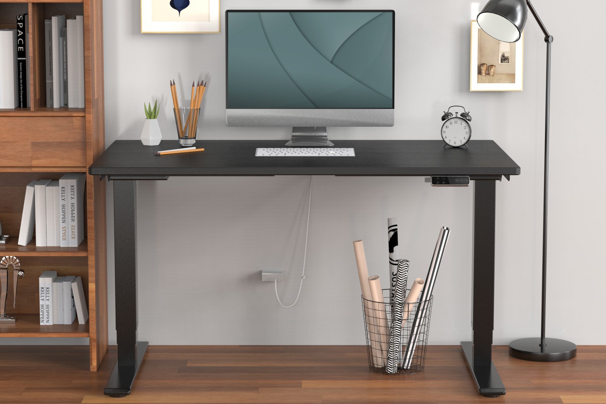 Kornizë tavoline elektrike Digitus ZUB, e rregullueshme në lartësi, deri 100 kg, e zezë