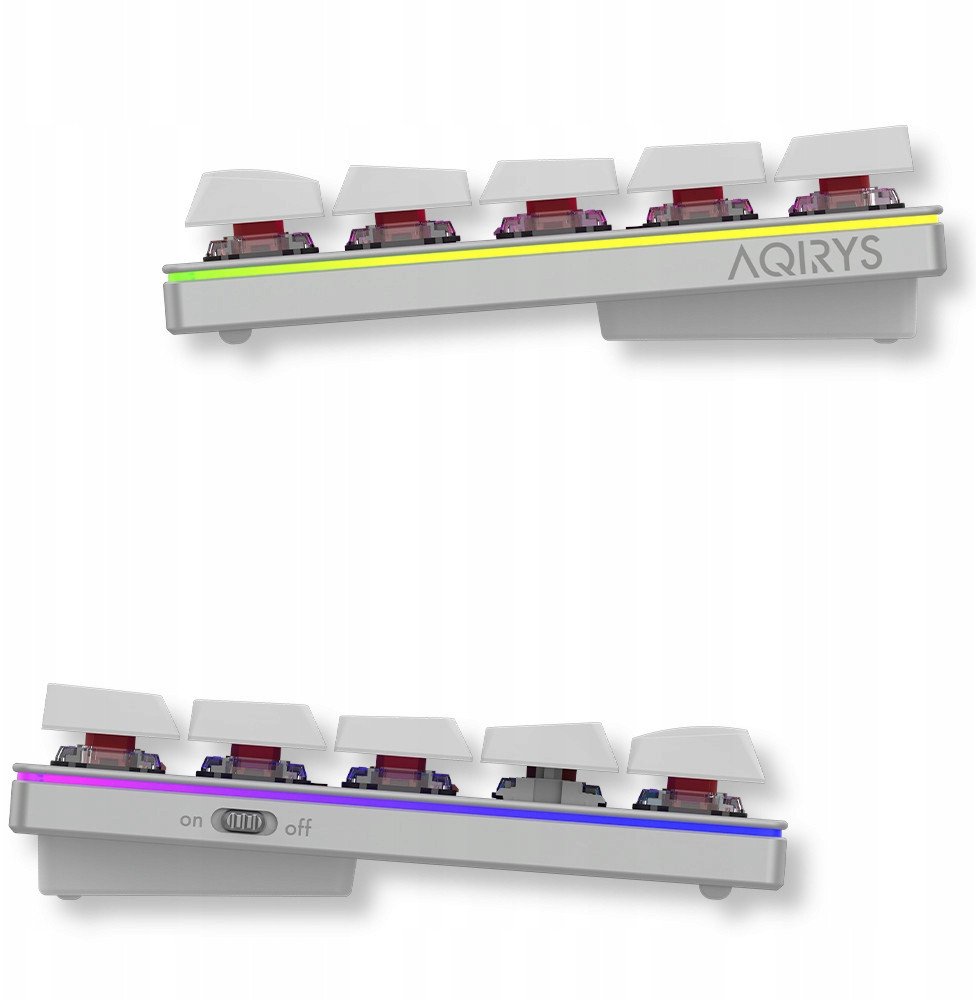 Tastierë mekanike AQIRYS Agena, 65%, wireless me Bluetooth, e bardhë
