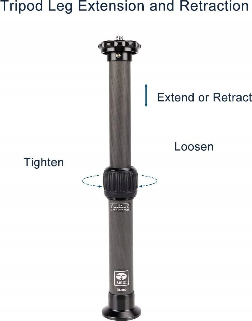 Kolonë qendrore tripodi SIRUI SL-200, fibër karboni, 32 cm, e zezë