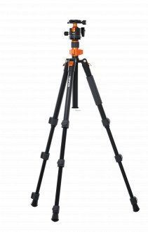 Tripod fotografik Camrock Wanderer T42, 176 cm, alumini, i zi