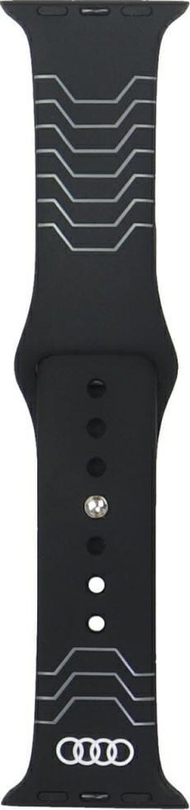 Каишка за рака Audi Geometric Pattern Silicone за Apple Watch 4 5 6 7 8 9 10 SE, 40 41 42mm, црна