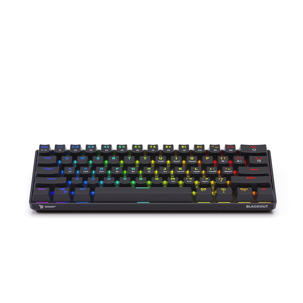 Tastierë mekanike Gaming Savio BLACKOUT, USB, Outemu Blue, RGB, e zezë