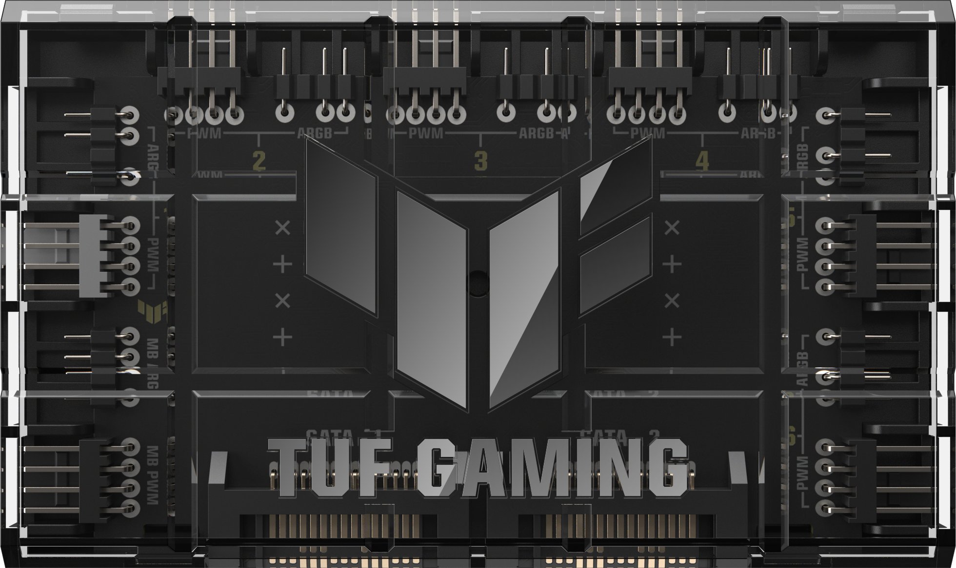 Hub ventilatorësh ASUS TUF Gaming ARGB PWM, 6 porta, 2x SATA, i zi