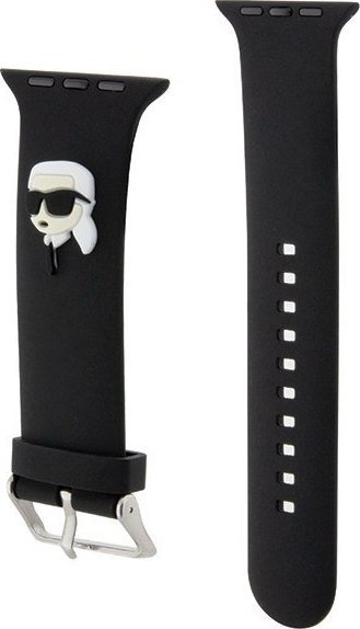 Rrip ore inteligente Karl Lagerfeld Karl Head NFT për Apple Watch 42/44, silikon, i zi