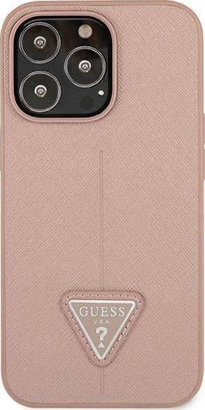Futrollë Guess GUHCP13XPSATLP për iPhone 13 Pro Max 6.7", hardcase, Saffiano, rozë