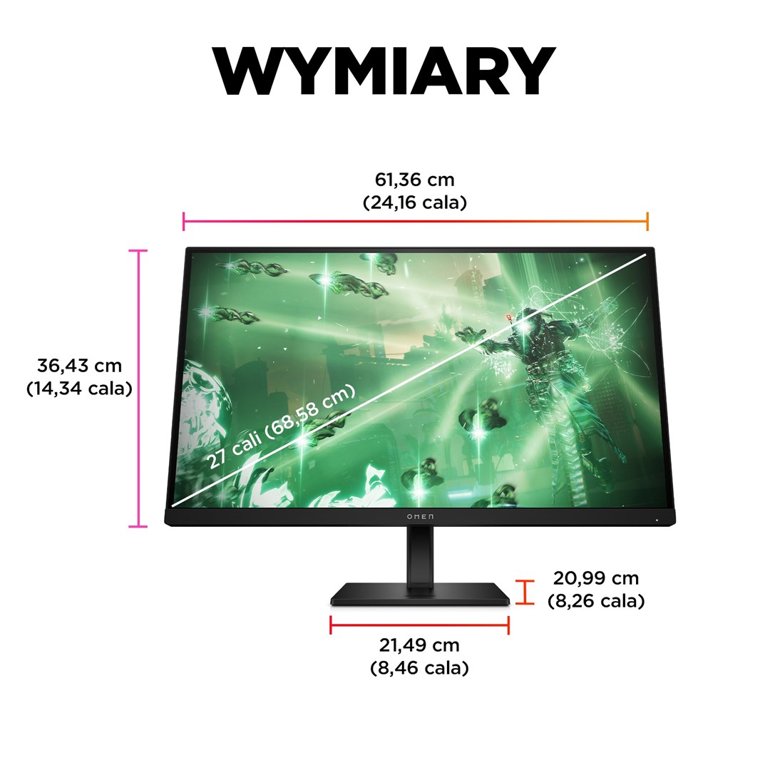 Monitor HP OMEN by, 27", 2560 x 1440, Quad HD, 165 Hz, i zi