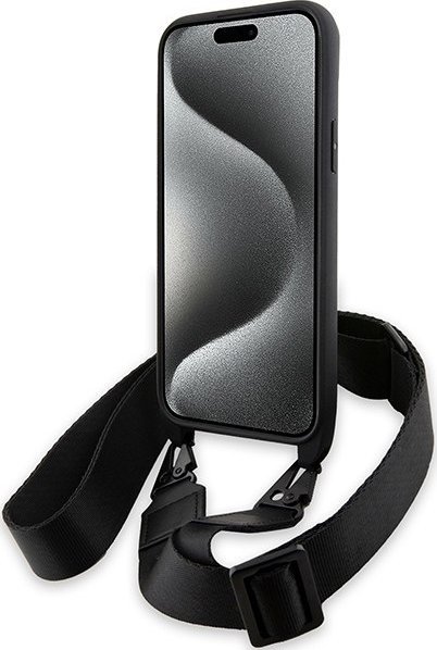 Mbulesë telefoni BMW M Edition Carbon Stripe me rrip, për iPhone 15 14 13, e zezë