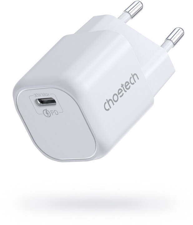 Karikues Choetech PD5007 GaN, USB-C, PD, 30W, i bardhë
