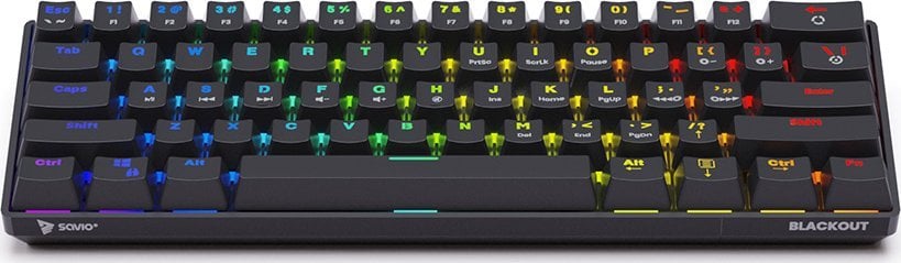 Тастатура Savio Blackout Outemu Brown, црна боја