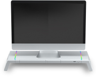 Standi për monitor Mars Gaming MGS-ONE, Chroma RGB, madhësi e rregullueshme, i bardhë