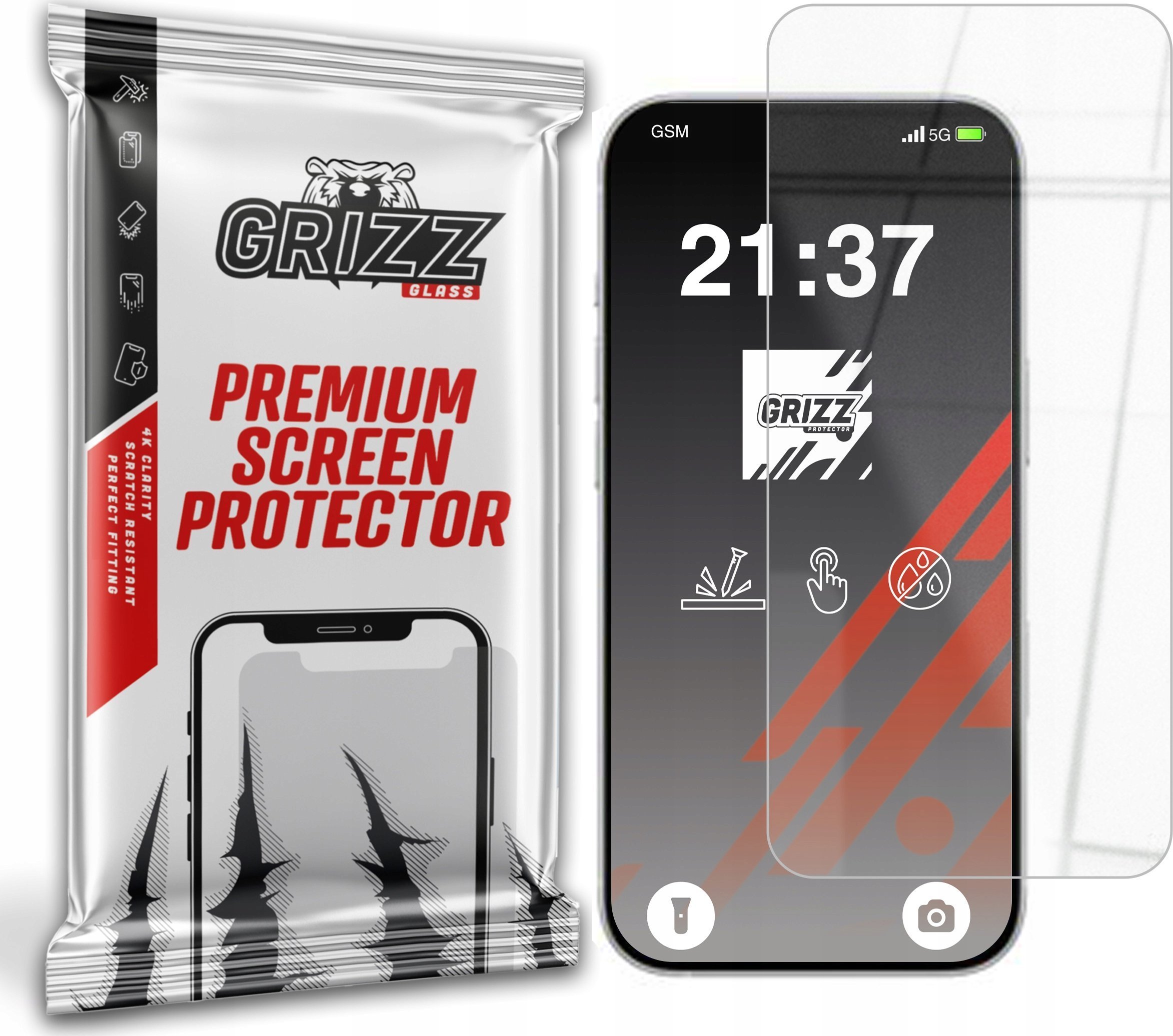 Xham mbrojtës Grizz HybridGlass për Apple iPhone 16 Pro Max, transparencë e lartë, instalim i lehtë