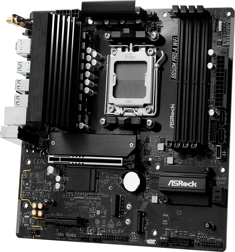 Pлоча Asrock B850M Pro-A WiFi, AMD AM5, DDR5, Micro ATX