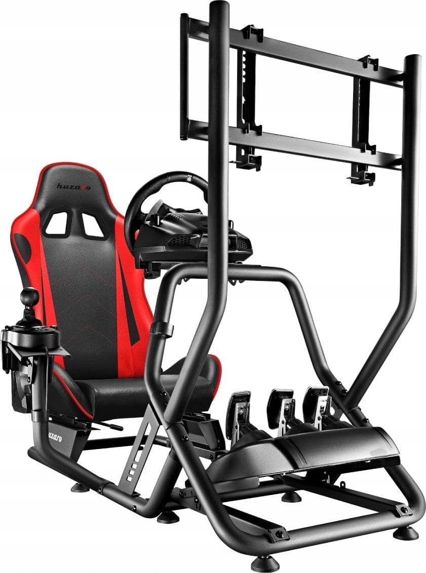 Kokpit lojërash Huzaro Speed 6.0, strukturë çeliku, i kuq e zi